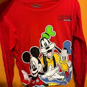 Red medium Disneyland Mickey Mouse long sleeve top